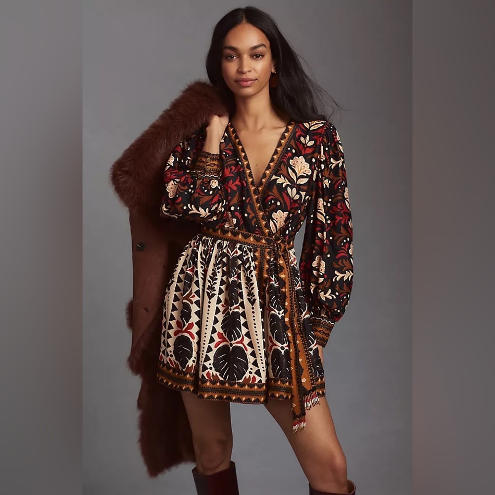 FARM Rio Multicolor Long Sleeve Dress